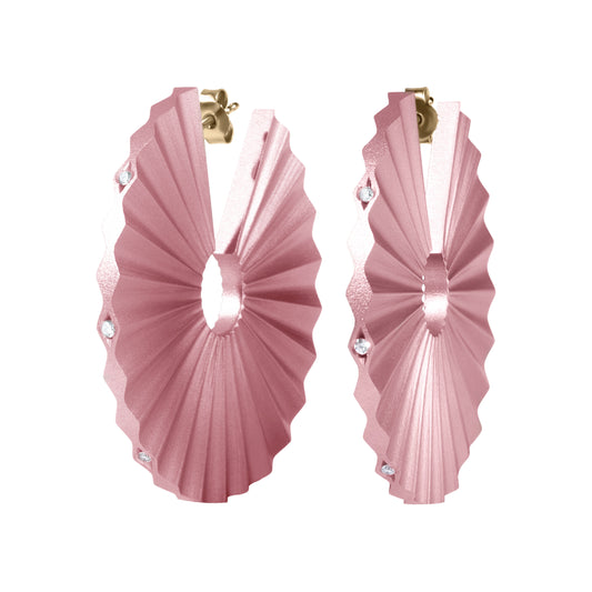 Antique Pink Medium Mambo Diamond Hoop Earrings