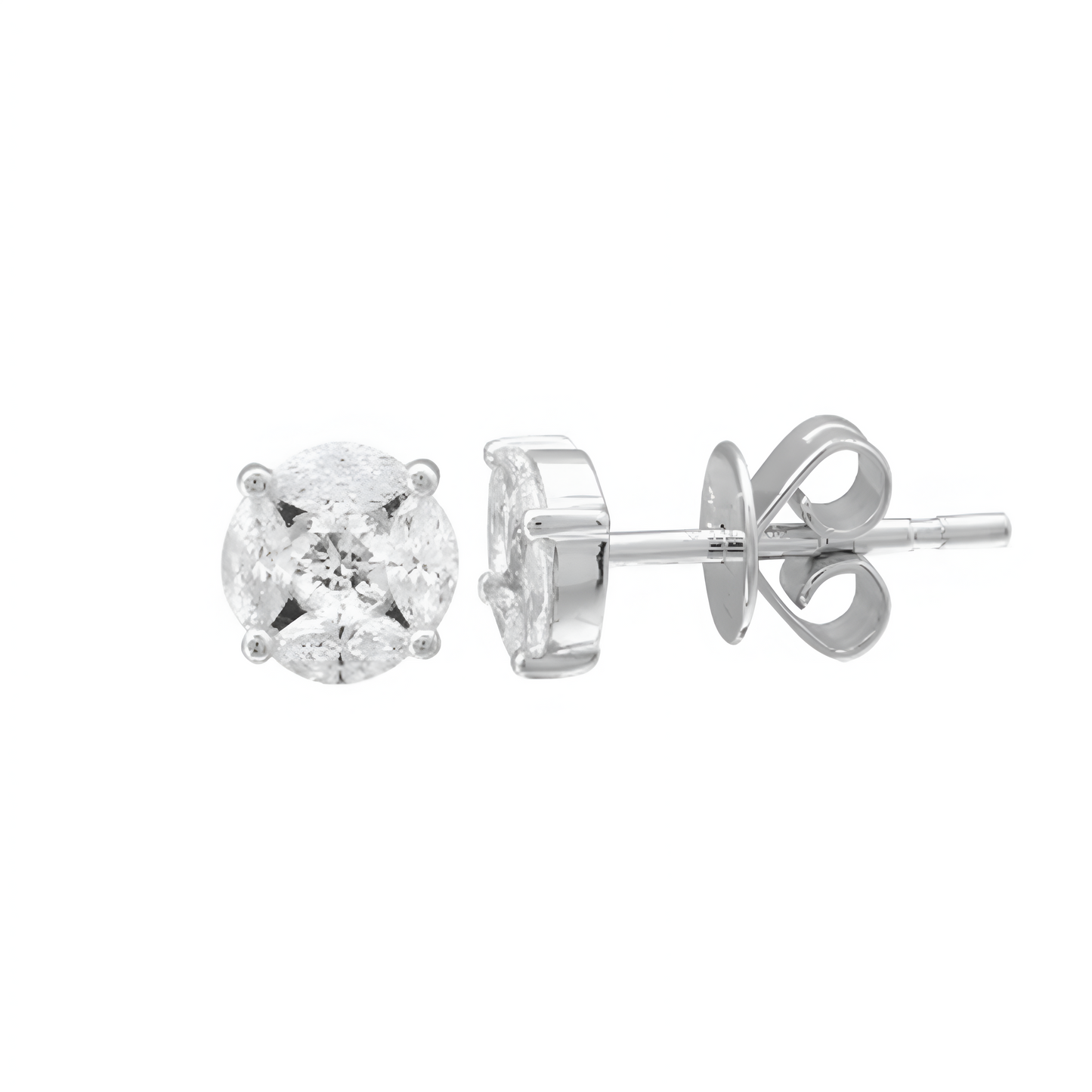 Round Illusion Diamond Studs