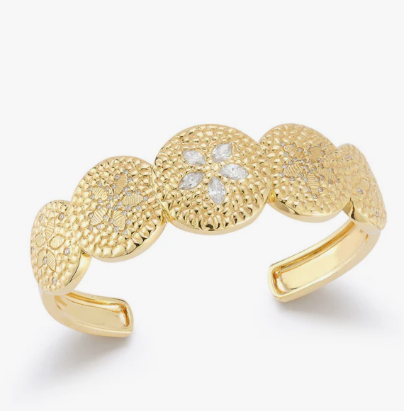 Diamond Sand Dollar Cuff Bracelet