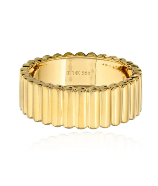 Yellow Gold Fluted Band
