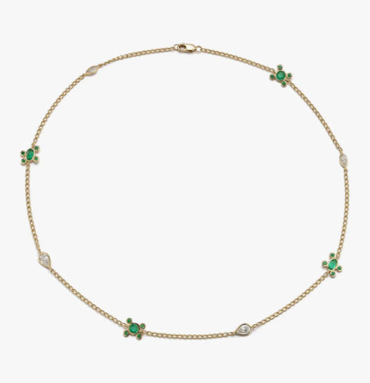 Emerald and Diamond Seychelles Necklace