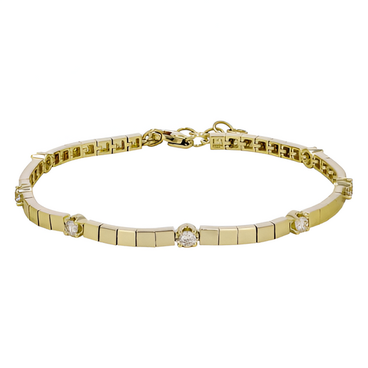 Square Link Diamond Bracelet