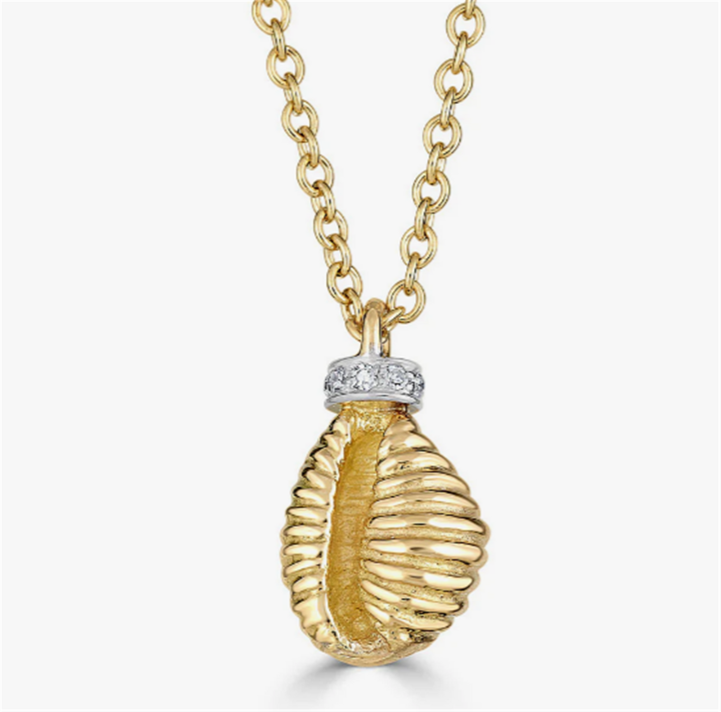 Thread and Shell Diamond Necklace