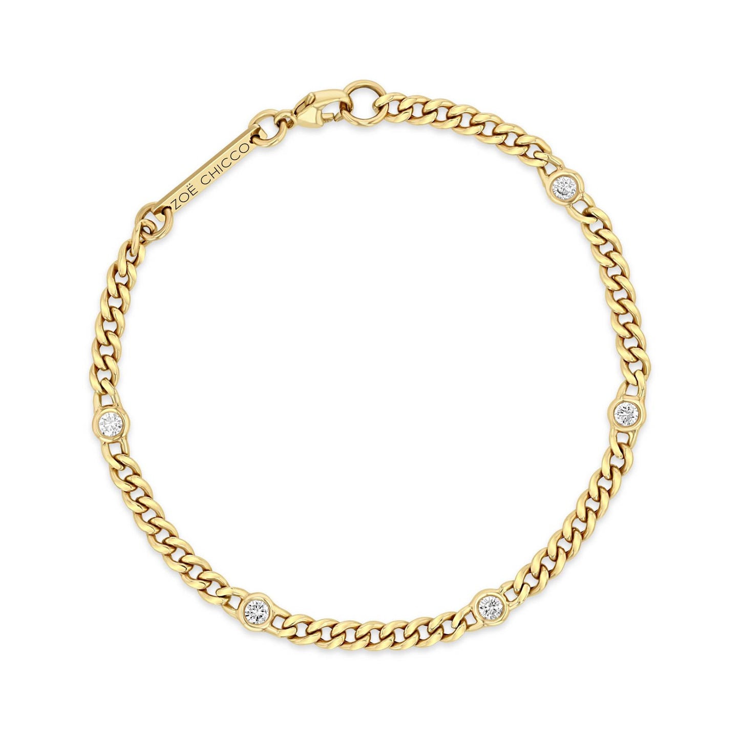 Diamond Station Curb Link Bracelet