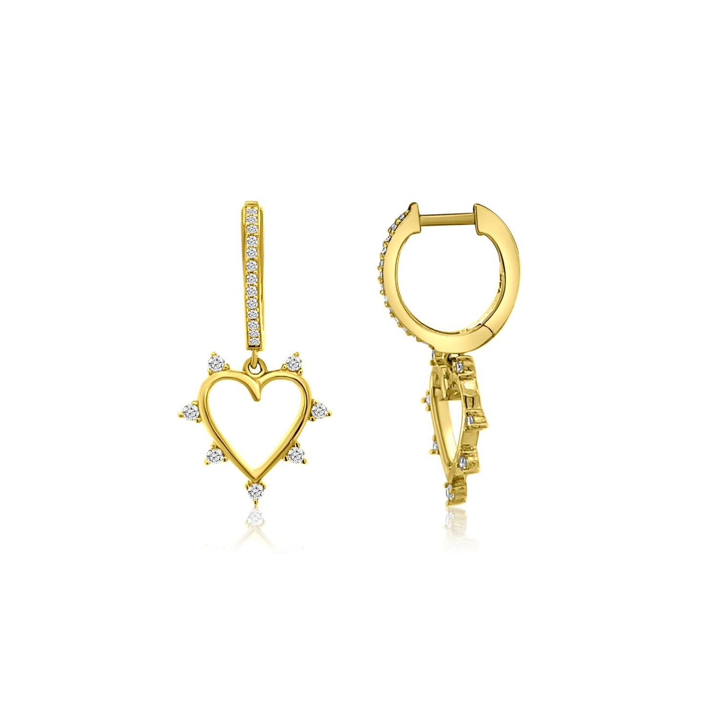 Small Open Heart Dangle Earrings