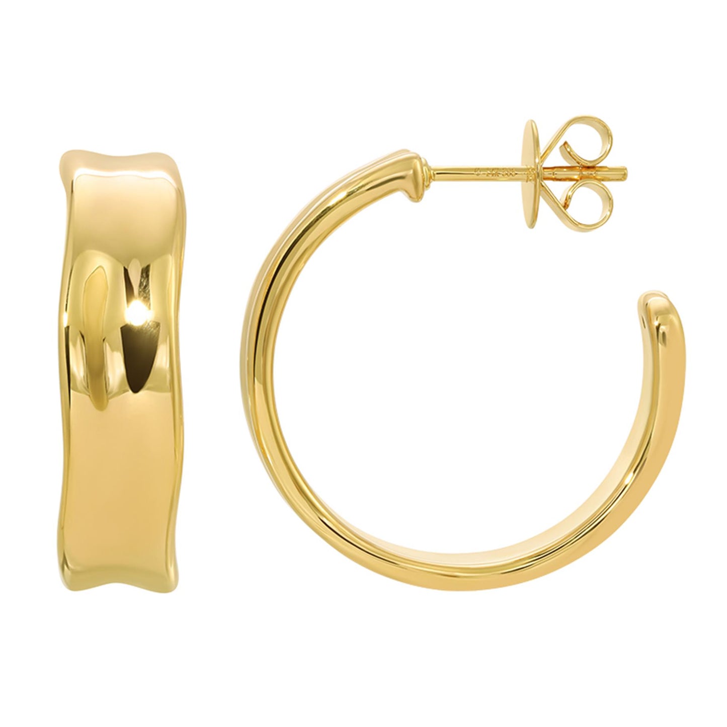 Wavy Gold Hoops