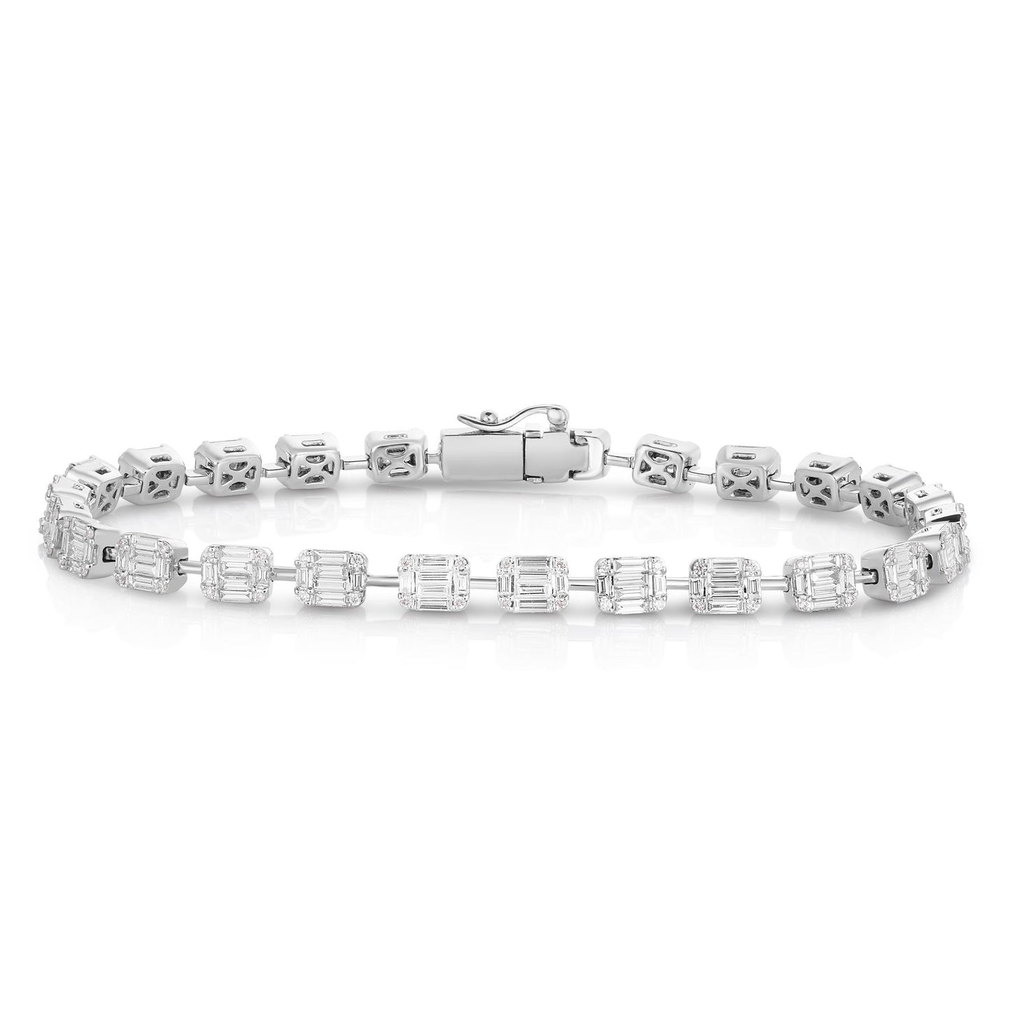 Diamond Emerald Illusion Tennis Bracelet