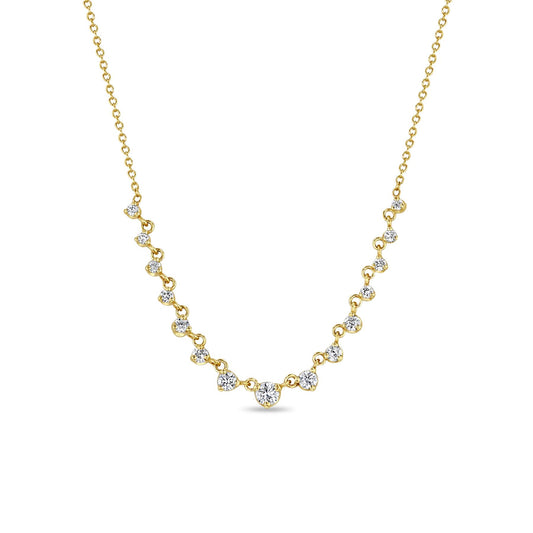 15 Linked Graduated Prong-Set Diamond Necklace