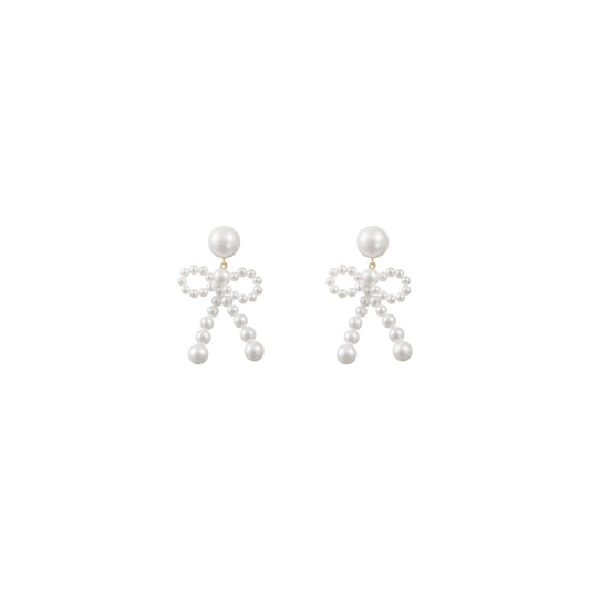 Rosette De Perle Bow Earrings