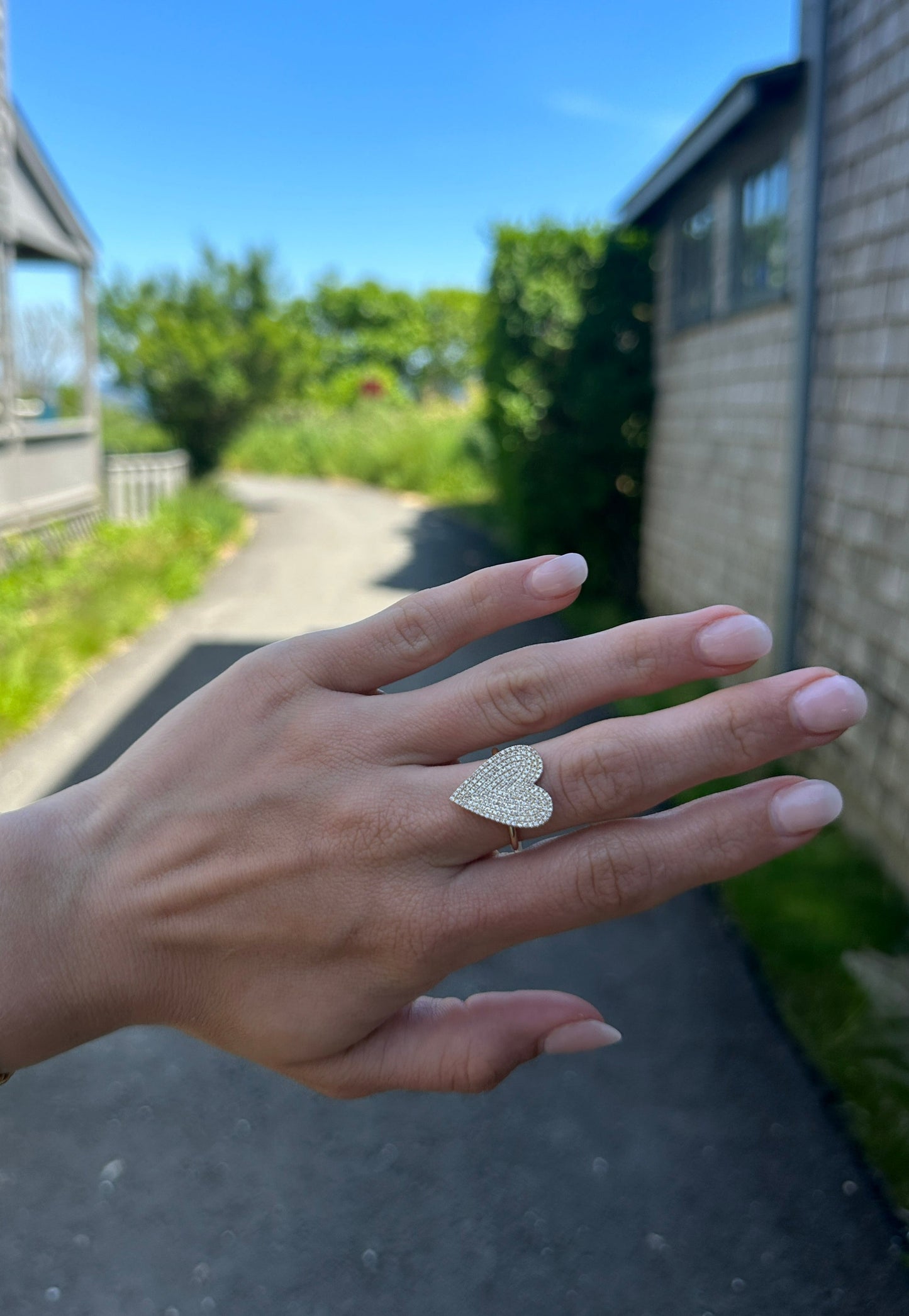 Pave' Diamond Heart Ring