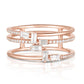 Baguette Waterfall Ring in Rose Gold