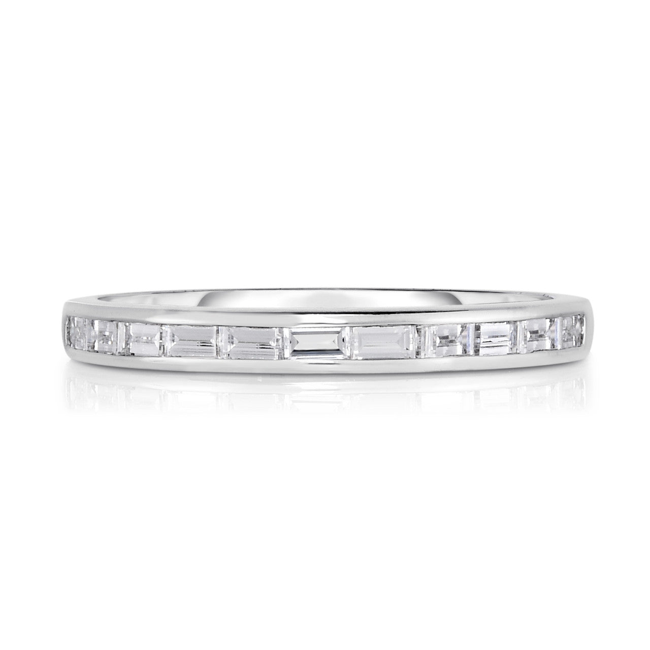 Channel Set Baguette Diamond Ring in White Gold