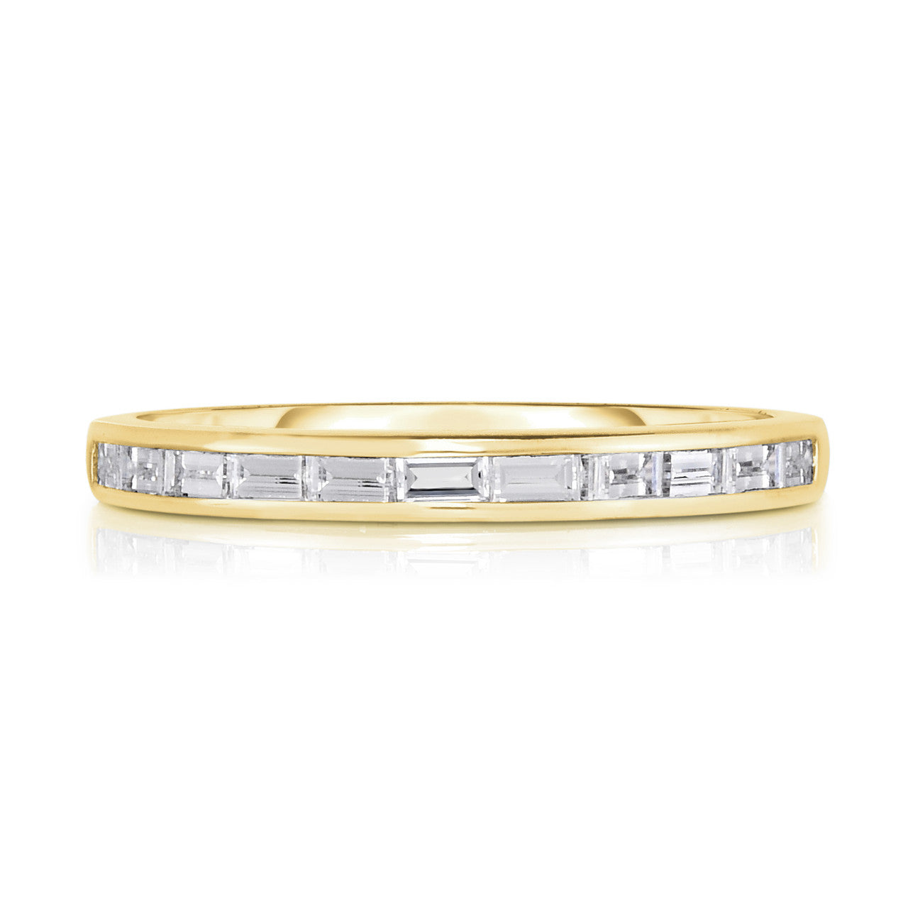 Channel Set Baguette Diamond Ring in Yellow Gold