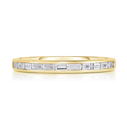 Channel Set Baguette Diamond Ring in Yellow Gold