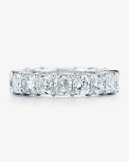 Cushion Cut Eternity Band in Platinum
