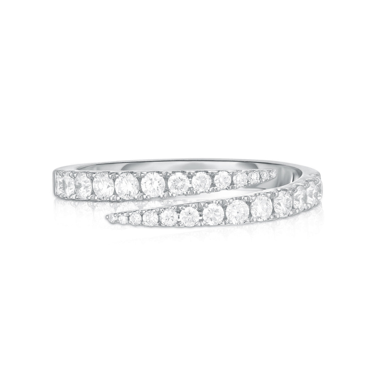 Diamond Bypass Ring in White Gold
