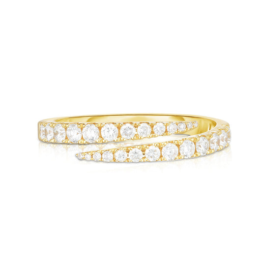 Diamond Bypass Ring in Yellow Gold