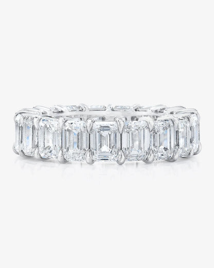 Emerald Cut Eternity Band in platinum
