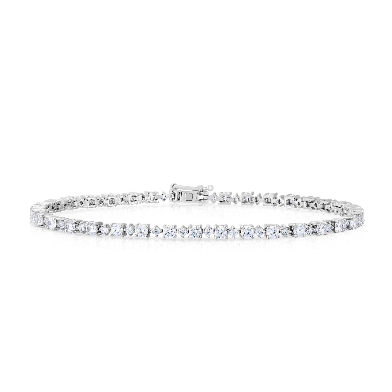 Every Other Round Diamond Tennis Bracelet in White Gold