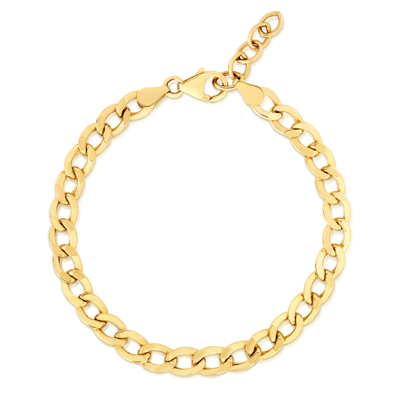 TriBeCa Curb Chain Bracelet in Yellow Gold