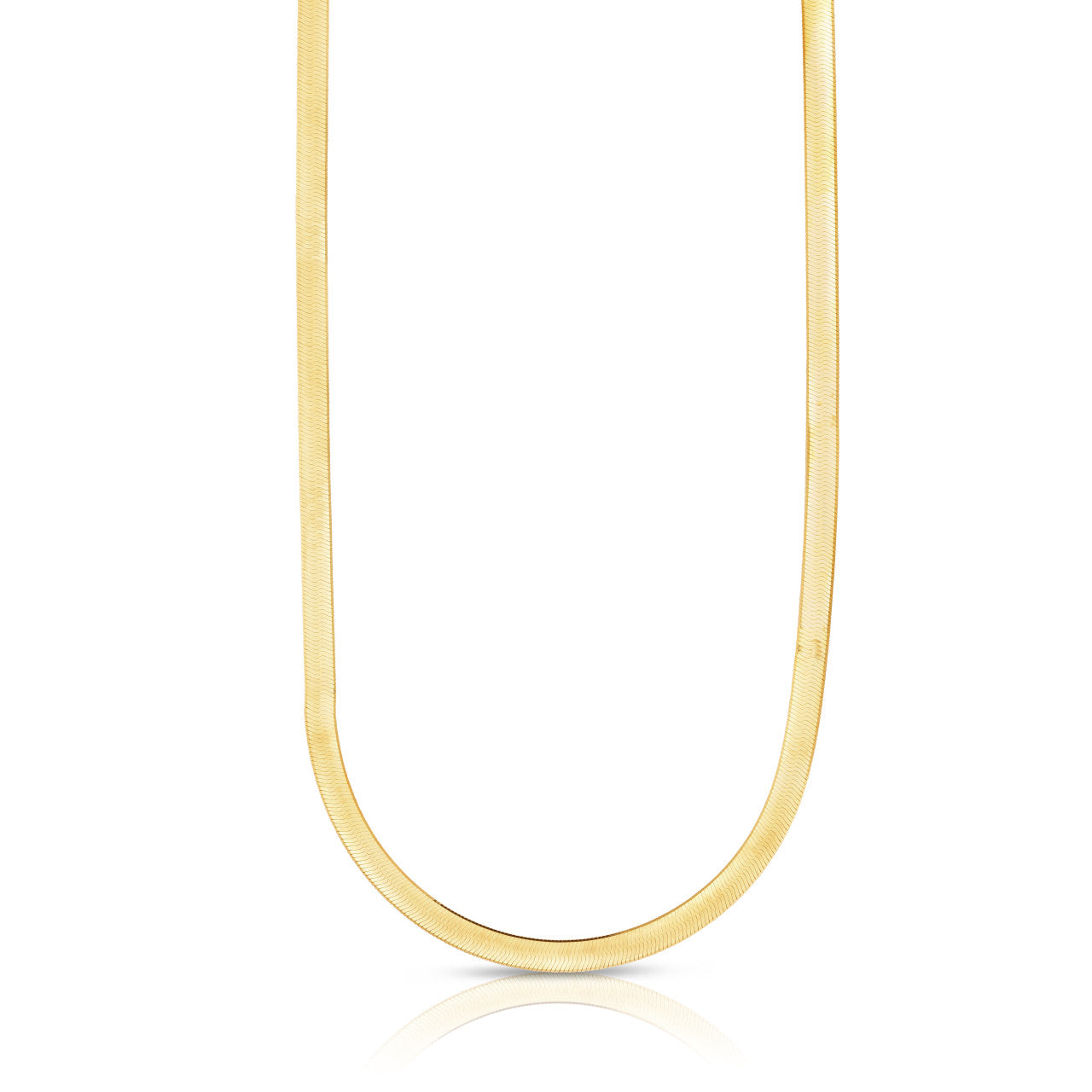 Herringbone Chain Necklace 4.6mm in Yellow Gold