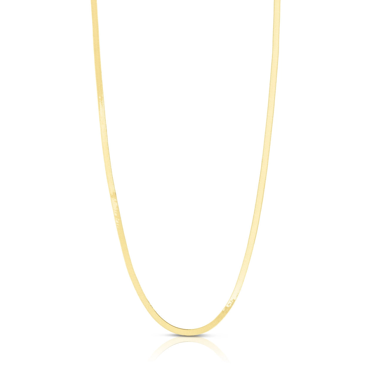 Herringbone Chain Necklace 2.8mm in Yellow Gold