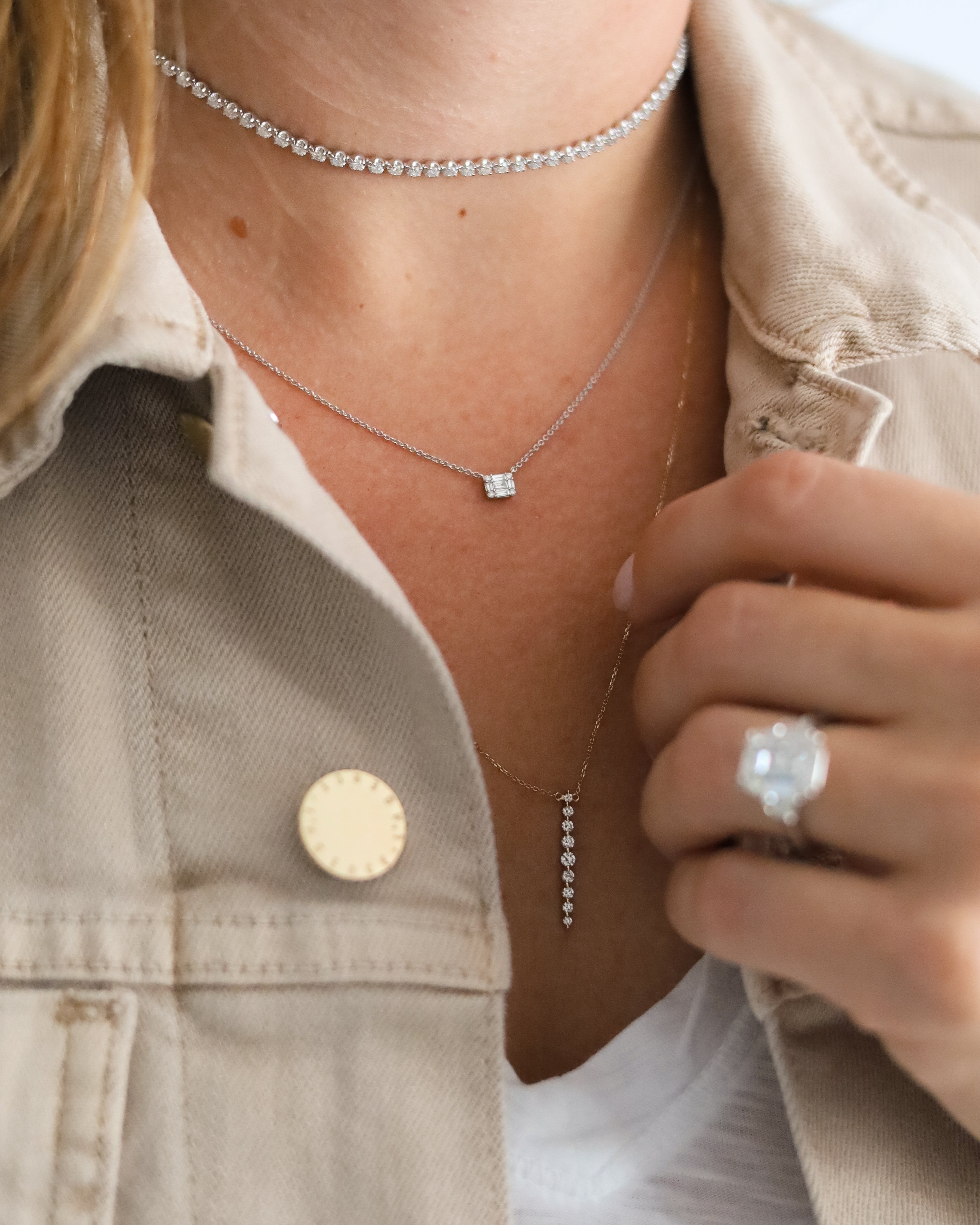 Welljewel America diamond necklace jewelry set for women and girl (200 /NC/SIL)