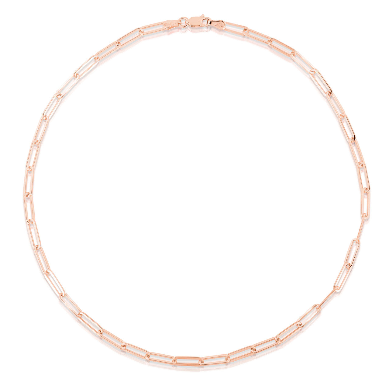 Long Link Paperclip Necklace in Rose Gold