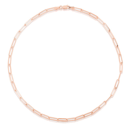 Long Link Paperclip Necklace in Rose Gold