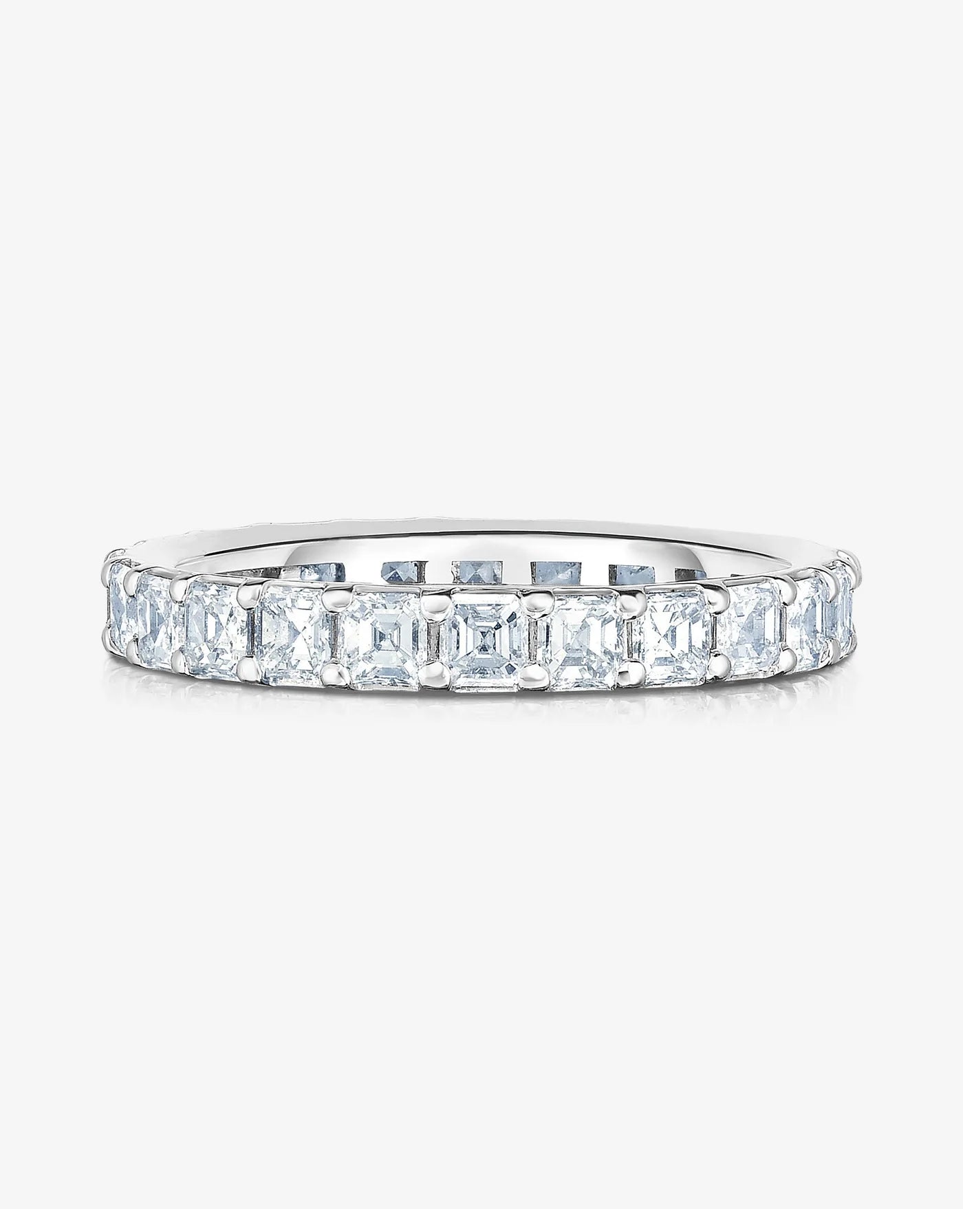 Mini Asscher Cut Eternity Band in Platinum