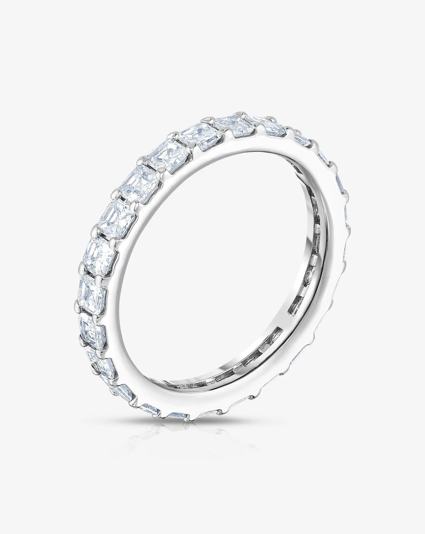 Mini Asscher Cut Eternity Band in Platinum