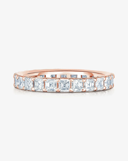 Mini Asscher Cut Eternity Band in 14K Rose Gold