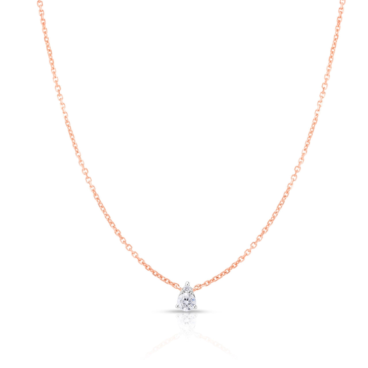 Pear Illusion Diamond Necklace in Rose Gold