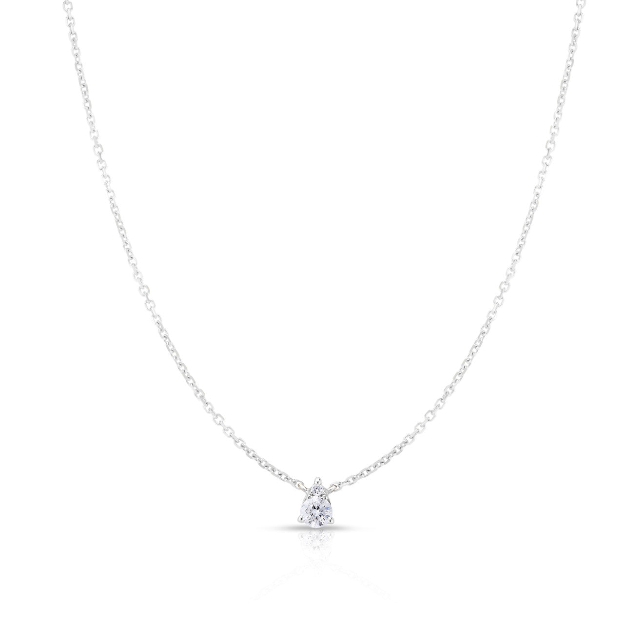 Pear Illusion Diamond Necklace in White Gold