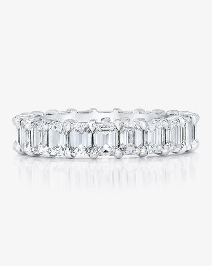 Petite Emerald Cut Eternity Band in Platinum