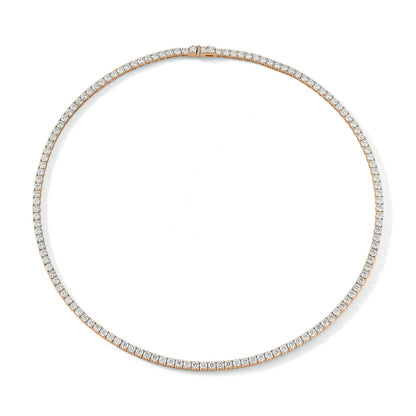 Diamond Tennis Necklace in 14K Rose Gold