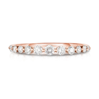 Graduated Diamond Single Prong Ring in 14K Rose Gold