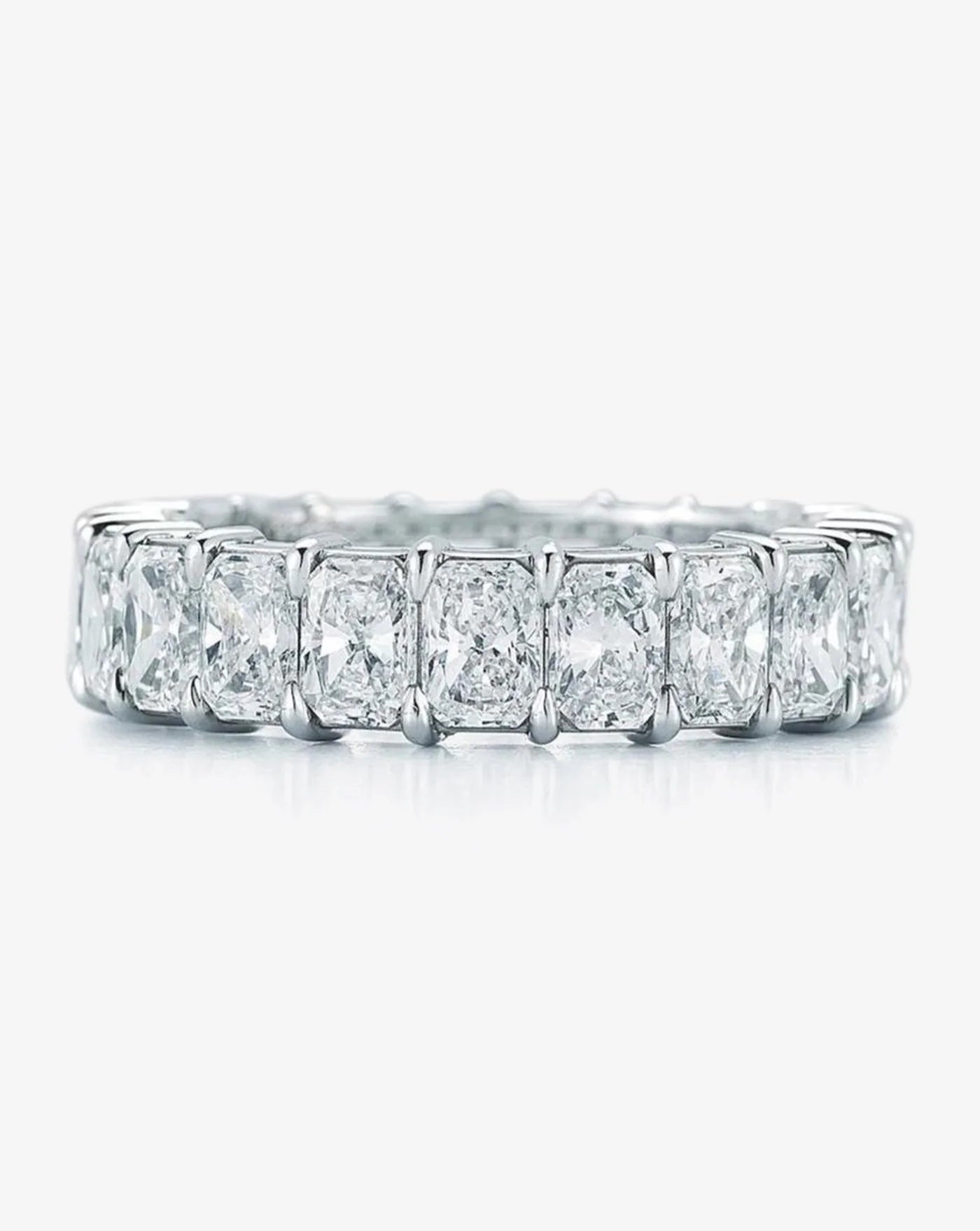 Radiant Cut Eternity Band in Platinum