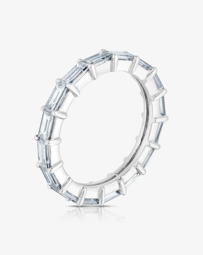 Sideways Baguette Eternity Band in Platinum