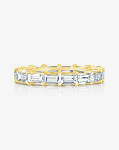 Sideways Baguette Eternity Band in 14K Yellow Gold
