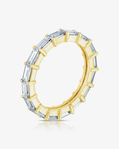Sideways Baguette Eternity Band in 14K Yellow Gold