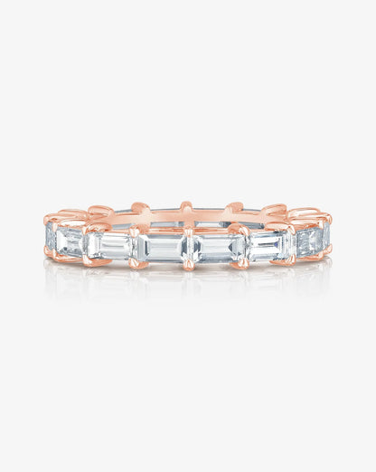 Sideways Baguette Eternity Band in 14K Rose Gold
