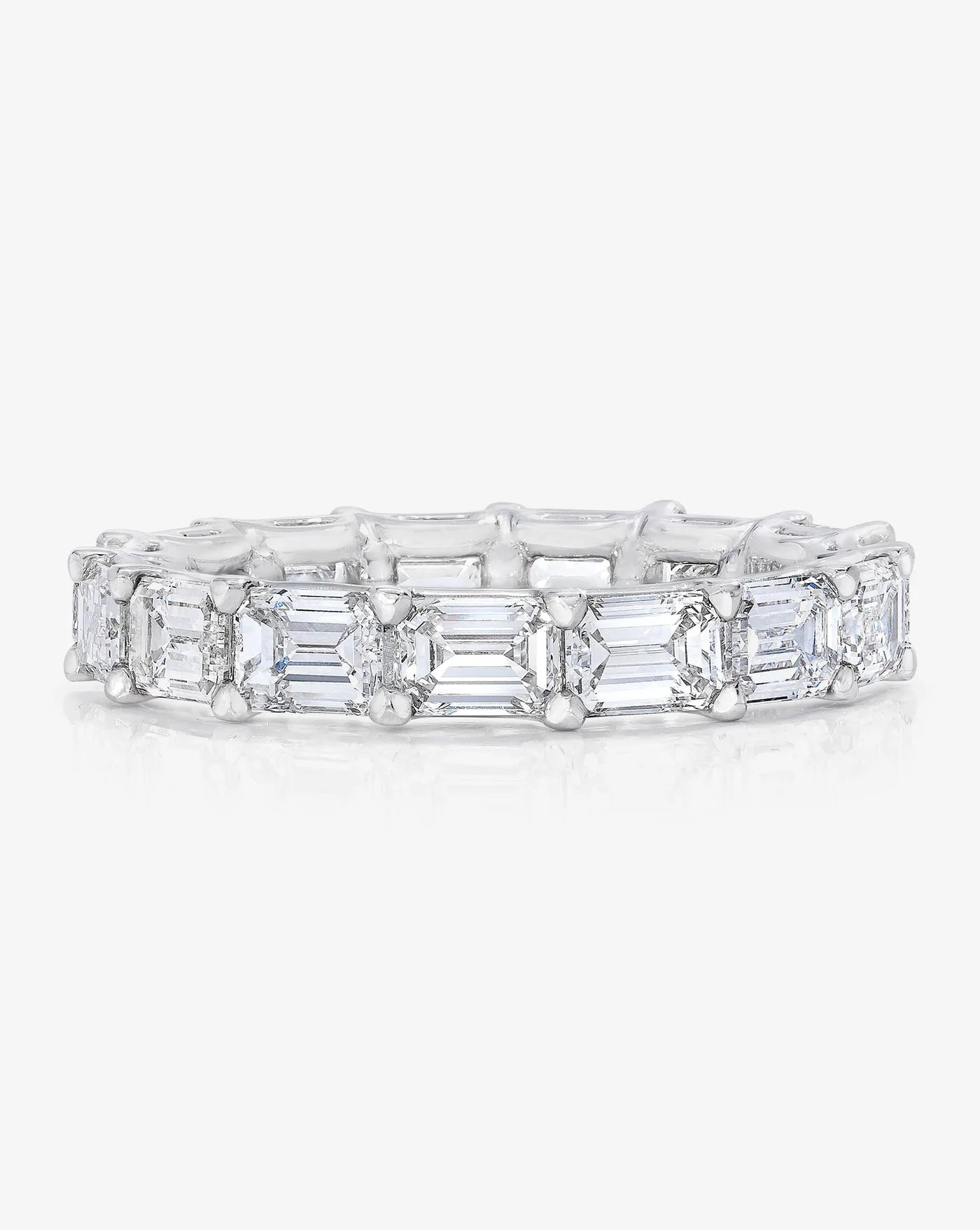 Sideways Emerald Eternity Band