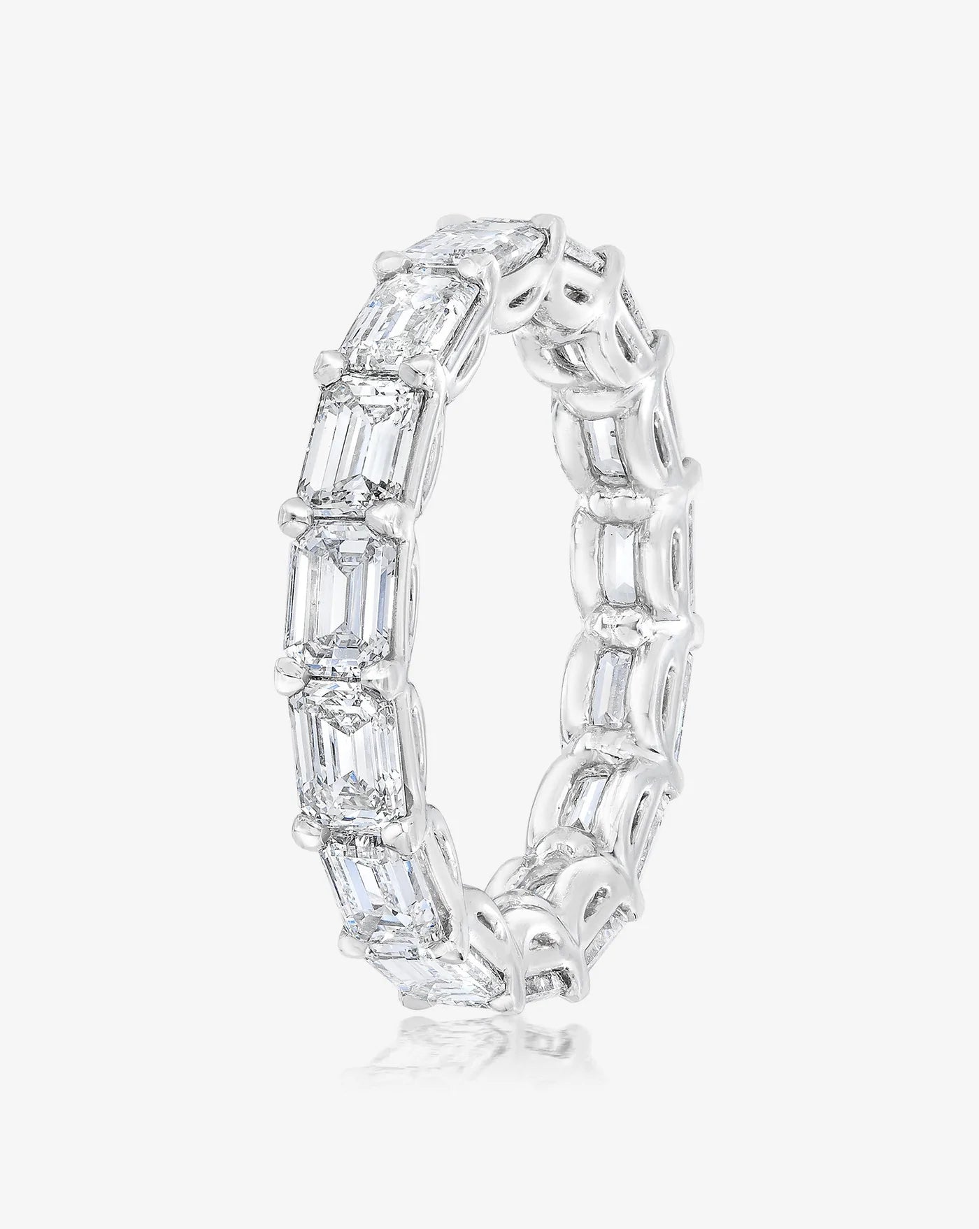 Sideways Emerald Eternity Band