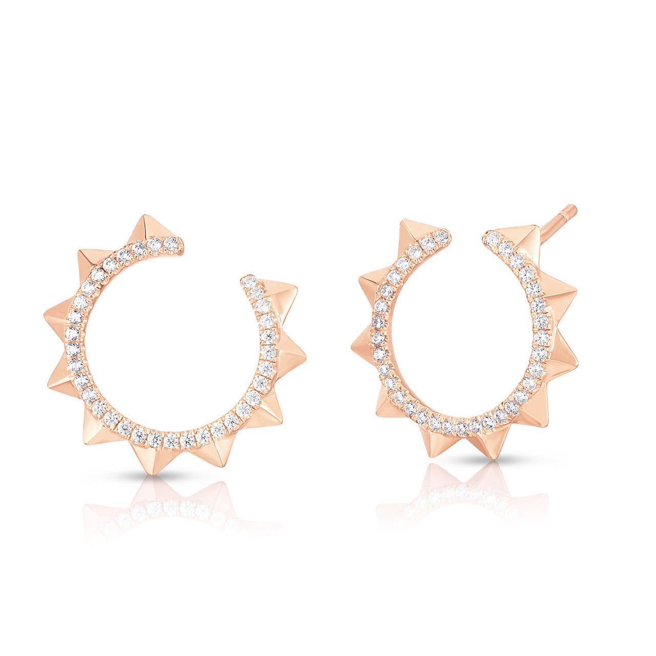 Studded Circle Studs in Rose Gold