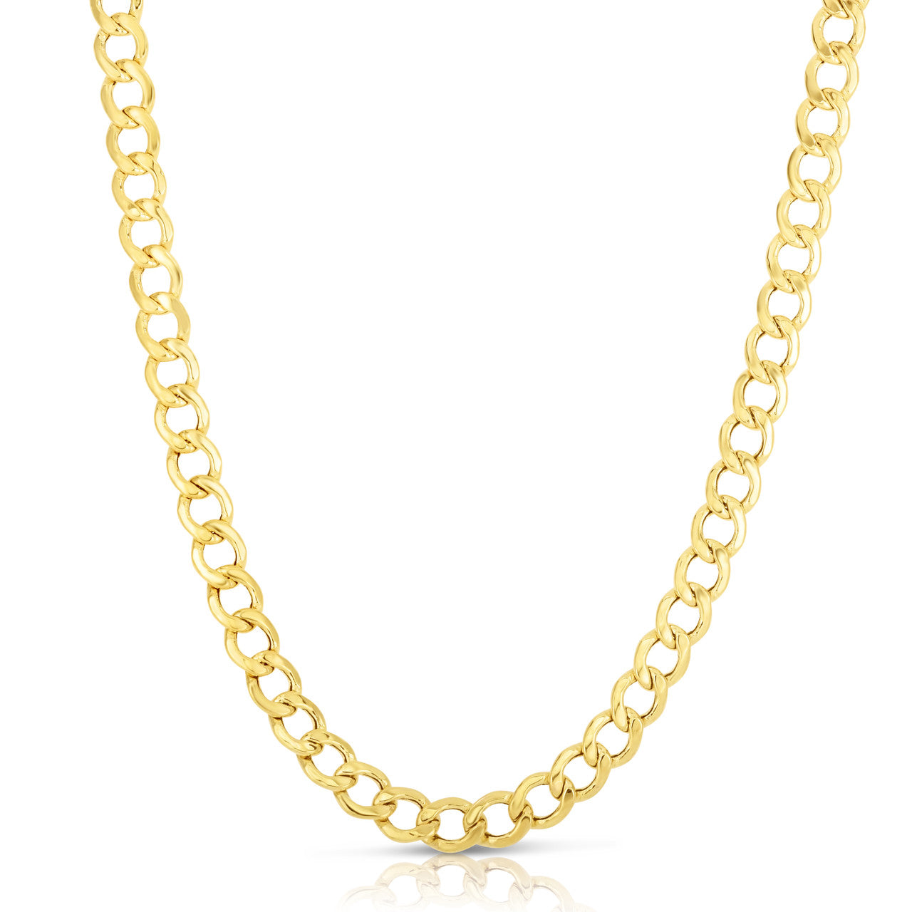 TriBeCa Curb Chain Necklace in Yellow Gold