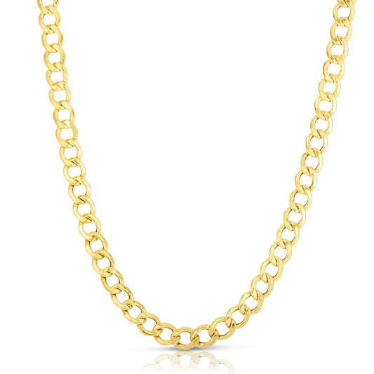 TriBeCa Curb Chain Necklace in Yellow Gold