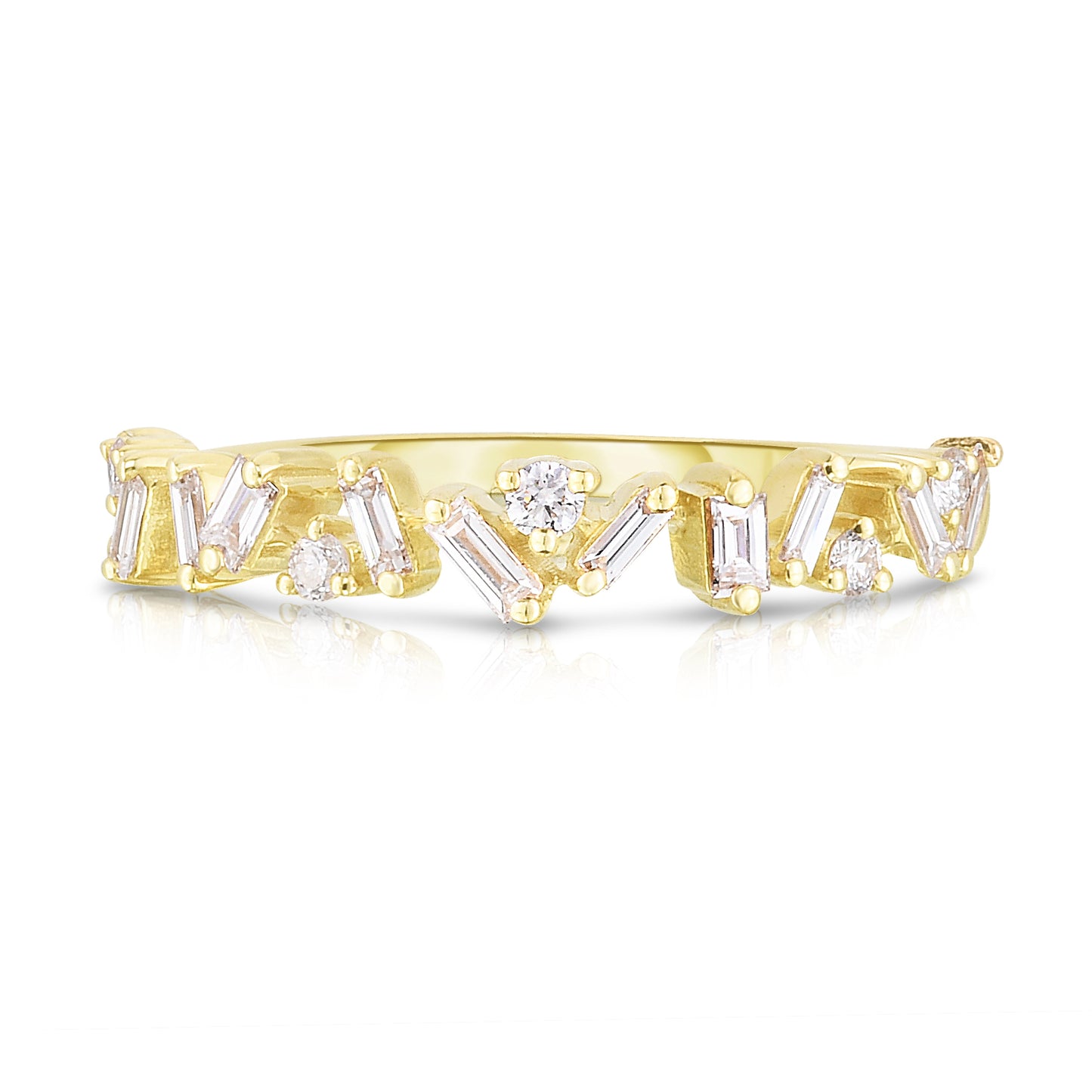 Mixed Shape Diamond Ring in 14K Yellow Gold