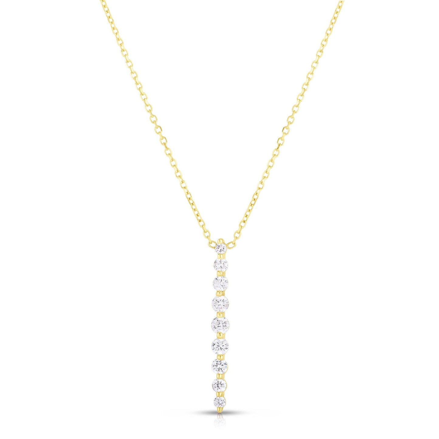 Vertical Graduated Single Prong Diamond Necklace