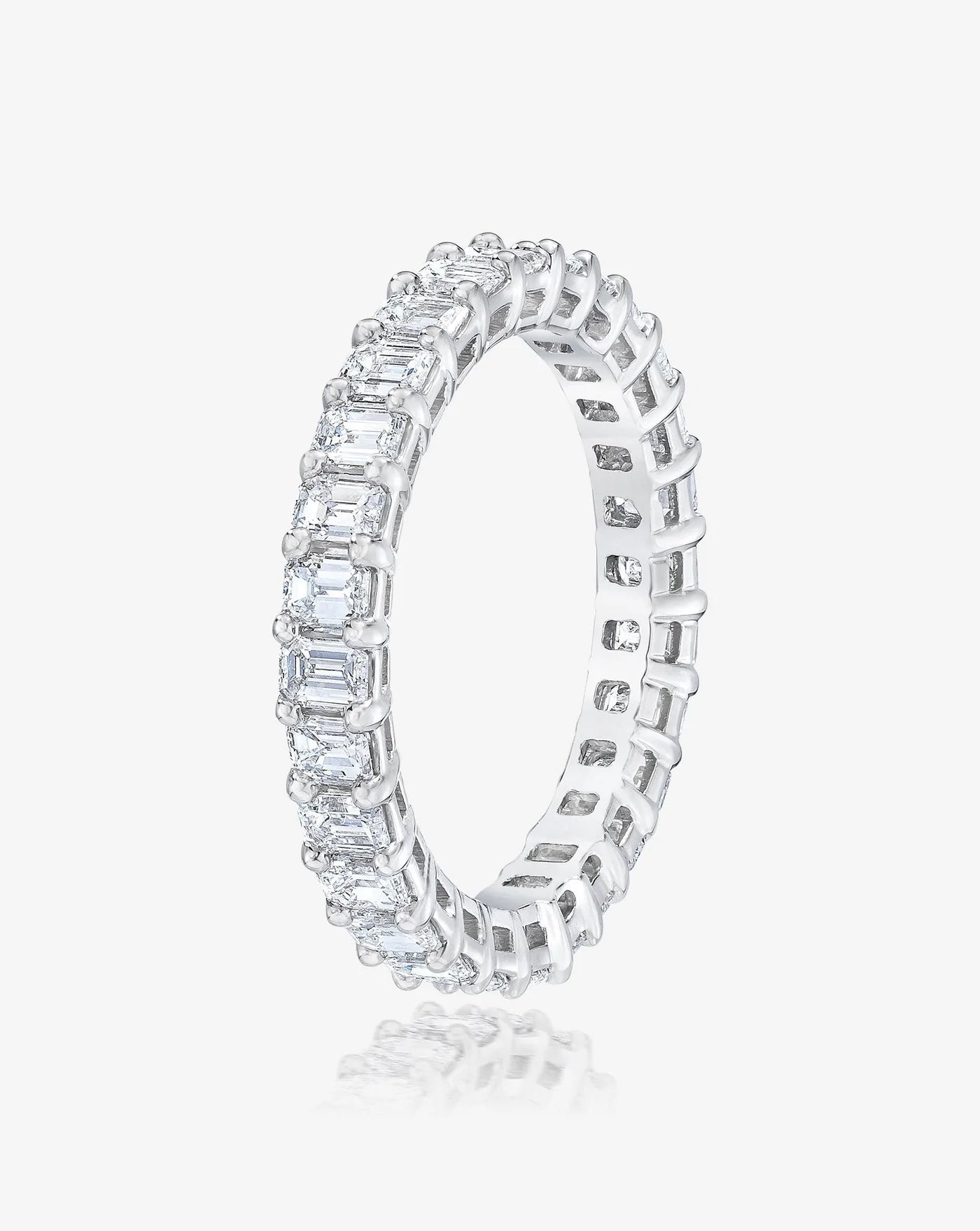 Mini Emerald Eternity Band in Platinum